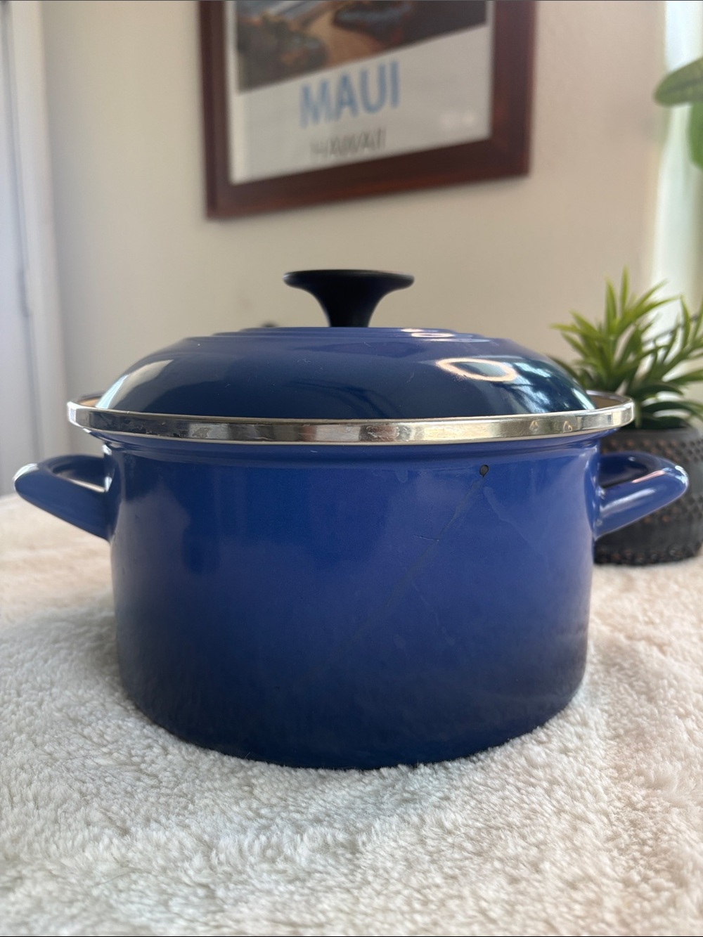 Le Creuset Cobalt Blue 4.5- quart Signature Enamel Stockpot with Lid